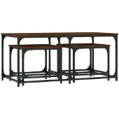 vidaXL Tables de salon 3 pcs. Brun imitation chêne Matériau dérivé du bois