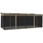 vidaXL Pavillon avec parois en filet Taupe 6x3 m acier