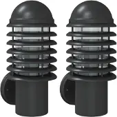 vidaXL Lampes murales d'extérieur 2 pcs. noir acier inoxydable