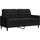 vidaXL Canapé 2 places noir 140 cm velours