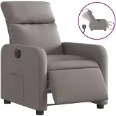vidaXL Fauteuil Relax Electrique Tissu Taupe