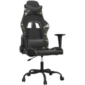 vidaXL Chaise de jeu avec fonction de massage noir camouflage similicuir