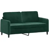 vidaXL Canapé 2 places vert foncé 140 cm velours