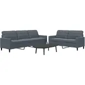 vidaXL Ensemble de canapés 2 pièces avec coussins gris foncé velours