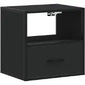 vidaXL Table de chevet murale noir 40x31x39,5 cm