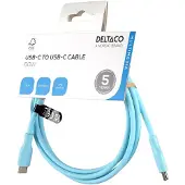 Deltaco USB-C vers USB-C USB2.0 SPR, silicone 1,5m Turkos (1.50 m, USB 2.0)