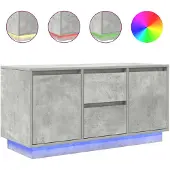 vidaXL Armoire TV avec lampes LED gris béton 100x41x50 cm