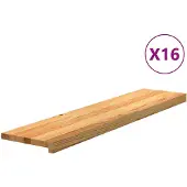 vidaXL Marches d'escalier 16 pcs. Marron clair 110x30x2 cm Chêne massif