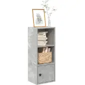 vidaXL Bibliothèque gris béton 31x24x77 cm bois d'ingénierie