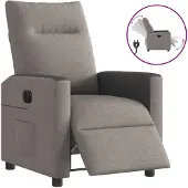 vidaXL Fauteuil relax électrique Tissu Taupe