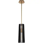 Kichler Suspension Elstead Linara E27, noir et laiton naturel