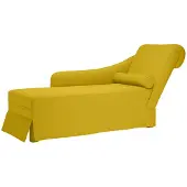 vidaXL Chaise longue avec traversin et accoudoir droit Jaune velours