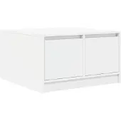 vidaXL Table basse avec tiroirs blanc 70,5x70x40 cm