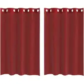 vidaXL Voile Rideaux avec oeillets 2 pcs. Rouge vin