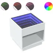 vidaXL Table basse avec Infinity-LED Blanc 50x50x50 cm