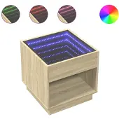 vidaXL Table basse avec Infinity-LED Chêne Sonoma 50x50x50 cm