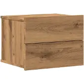 vidaXL Table de chevet murale chêne artisanal 40x32x30 cm