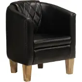 vidaXL Chaise cabriolet noir cuir véritable