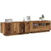 vidaXL Armoire TV avec lampes LED imitation vieux bois 180x35x40 cm