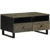 vidaXL Table basse noir 80x54x40 cm bois massif de manguier