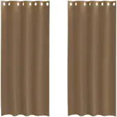 vidaXL Voile Rideaux avec œillets 2 pcs. Marron clair
