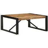 vidaXL Table basse 80x80x35 cm Bois massif rugueux Mango