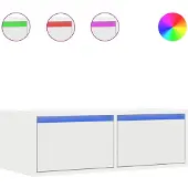 vidaXL Armoire TV avec lampes LED blanc 75x35,5x25 cm