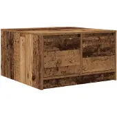 vidaXL Table basse avec tiroirs imitation vieux bois 70,5x70x40 cm