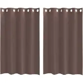 vidaXL Voile Rideaux avec oeillets 2 pcs. Marron 140x175 cm