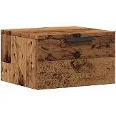 vidaXL Table de chevet murale vieux bois 34x30x20 cm