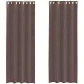 vidaXL Voile Rideaux avec œillets 2 pcs. Marron 140x300 cm