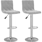 vidaXL Tabouret de bar 2 pcs velours gris clair