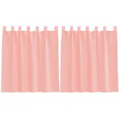 vidaXL Voile Rideaux avec poches pour tringles 2 pcs. Rose