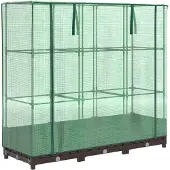 vidaXL Lit surélevé avec serre aspect rotin 120x40x123 cm