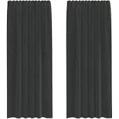 vidaXL Voile Rideaux avec patte 2 pcs. noir