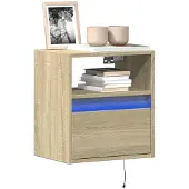 vidaXL Armoire TV murale avec éclairage LED Sonoma 41x31x45 cm