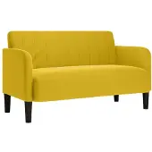 vidaXL Canapé deux places jaune 109 cm velours