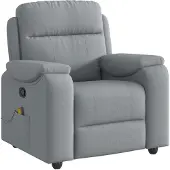 vidaXL Fauteuil de massage gris clair Tissu