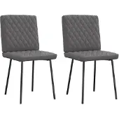 vidaXL Chaise de salle à manger 2 pcs. Gris Similicuir