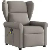 vidaXL Fauteuil de massage Taupe Tissu