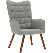 vidaXL Fauteuil relax gris clair velours