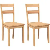 vidaXL Chaises de salle à manger 2 pcs. Nature bois massif hévéa
