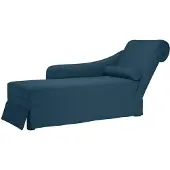 vidaXL Chaise longue avec traversin et accoudoir droit Bleu velours