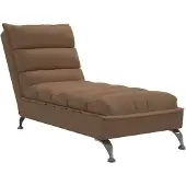 vidaXL Chaise longue avec coussin Marron Tissu