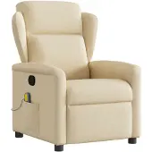 vidaXL Fauteuil de massage Crème Tissu