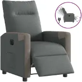 vidaXL Fauteuil relax électrique gris foncé Tissu