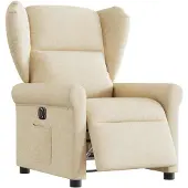 vidaXL Fauteuil relax électrique Crème Tissu