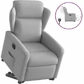 vidaXL Fauteuil relax avec releveur électrique Gris nuage Tissu