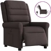 vidaXL Fauteuil relax électrique brun foncé Tissu