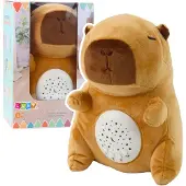 Lean Toys Capybara en peluche, peluche, projecteur d'étoiles, berceuses, sons, marron